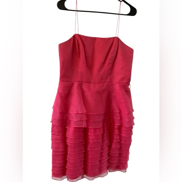 Lauren Ralph Lauren Dresses & Skirts - Lauren Ralph Lauren 100% Silk Pink Ruffle Tank Dress Size 10 Zip‎ Back Closure